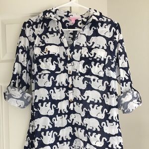 Lilly Pulitzer elephant print top small